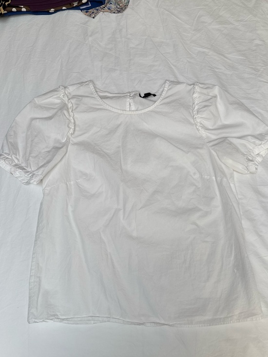 J. Crew Tops - J. Crew White Puff-Sleeve Cotton Blouse